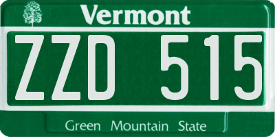 VT license plate ZZD515