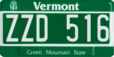 VT license plate ZZD516