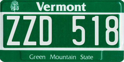 VT license plate ZZD518