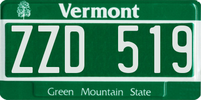 VT license plate ZZD519