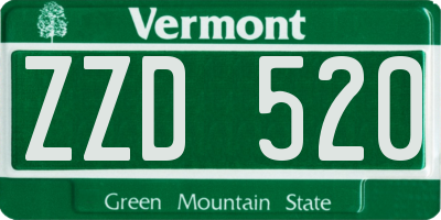 VT license plate ZZD520