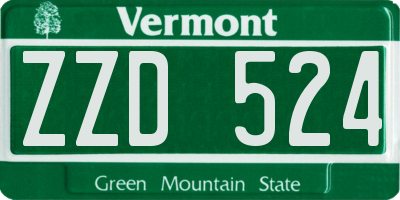 VT license plate ZZD524