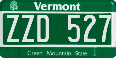 VT license plate ZZD527