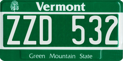 VT license plate ZZD532