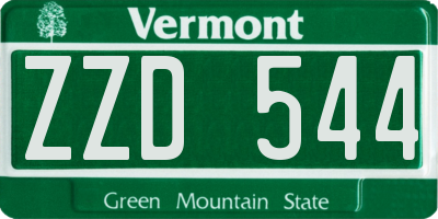 VT license plate ZZD544