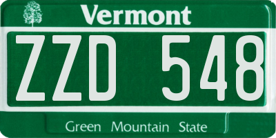 VT license plate ZZD548