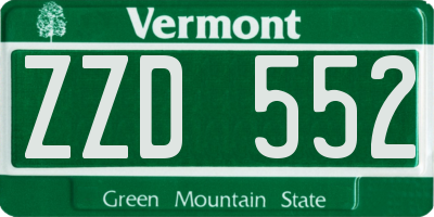 VT license plate ZZD552
