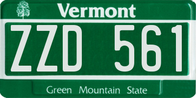 VT license plate ZZD561