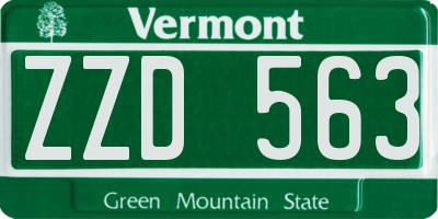VT license plate ZZD563