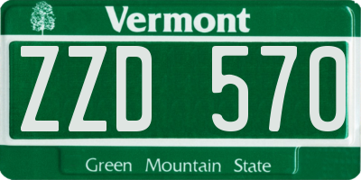 VT license plate ZZD570