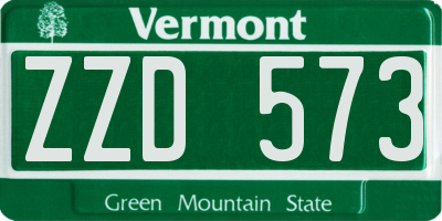VT license plate ZZD573
