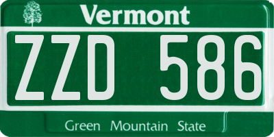 VT license plate ZZD586