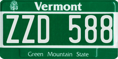 VT license plate ZZD588