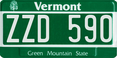 VT license plate ZZD590