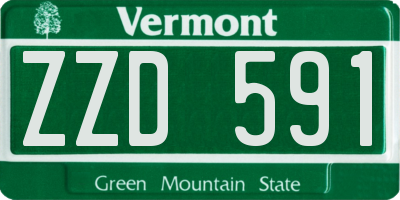 VT license plate ZZD591