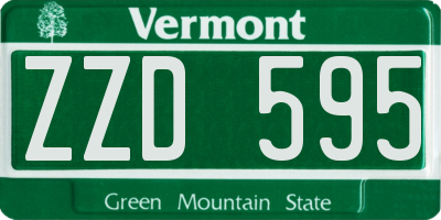 VT license plate ZZD595