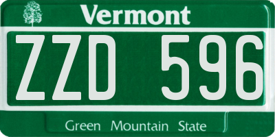 VT license plate ZZD596