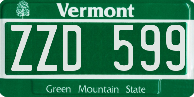 VT license plate ZZD599
