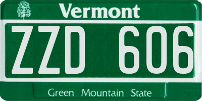 VT license plate ZZD606