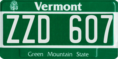 VT license plate ZZD607