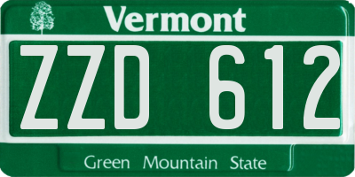 VT license plate ZZD612