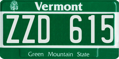 VT license plate ZZD615