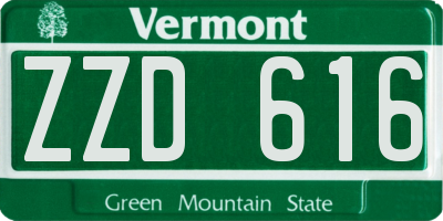 VT license plate ZZD616