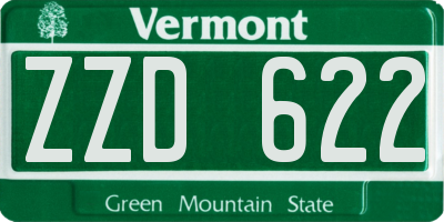 VT license plate ZZD622