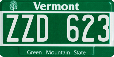 VT license plate ZZD623