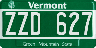 VT license plate ZZD627