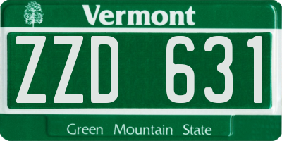 VT license plate ZZD631