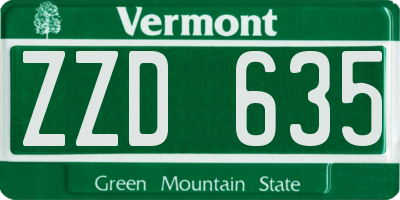 VT license plate ZZD635