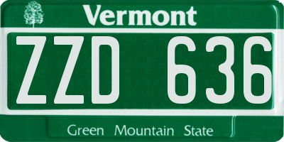 VT license plate ZZD636