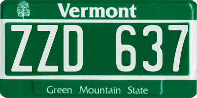 VT license plate ZZD637