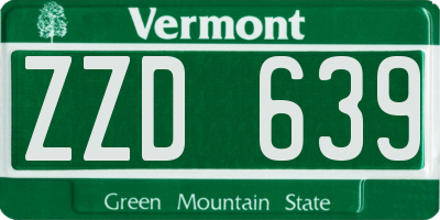 VT license plate ZZD639