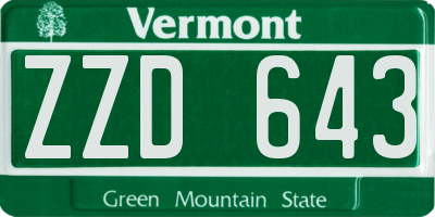 VT license plate ZZD643