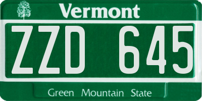 VT license plate ZZD645