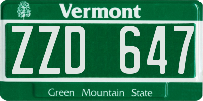 VT license plate ZZD647