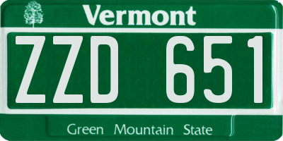 VT license plate ZZD651