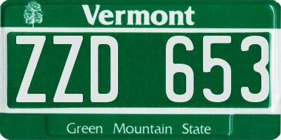 VT license plate ZZD653