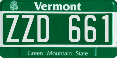 VT license plate ZZD661