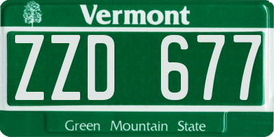 VT license plate ZZD677