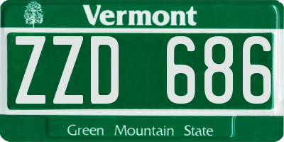 VT license plate ZZD686