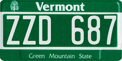 VT license plate ZZD687