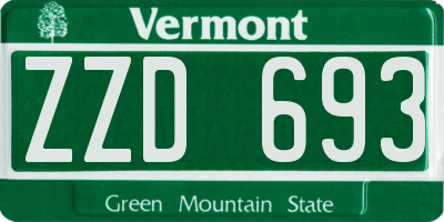VT license plate ZZD693