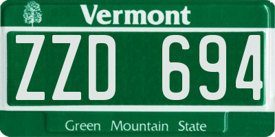 VT license plate ZZD694