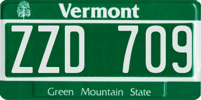 VT license plate ZZD709