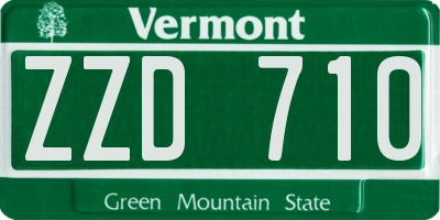 VT license plate ZZD710