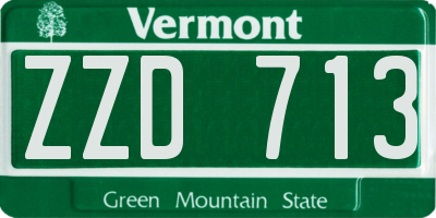 VT license plate ZZD713