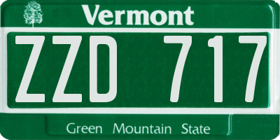 VT license plate ZZD717